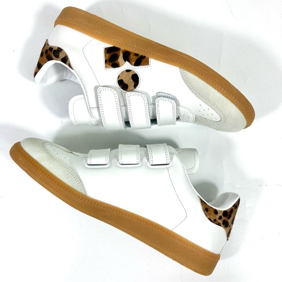 Isabel Marant Beth Low Top Sneaker White Leopard EU 37 NEW - Picture 16 of 17